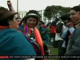Indígenas ecuatorianos marcharon a Quito provenientes de la