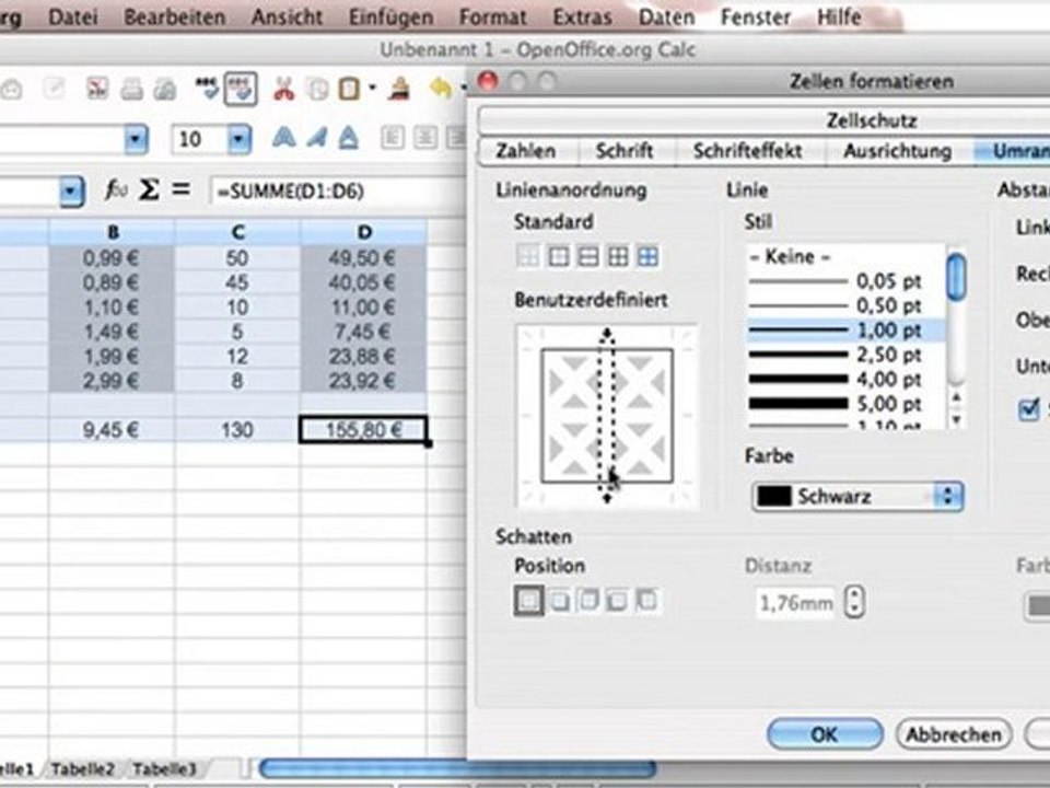 Grundlagen Tabellenkalkulation mit OOo Calc Teil 2