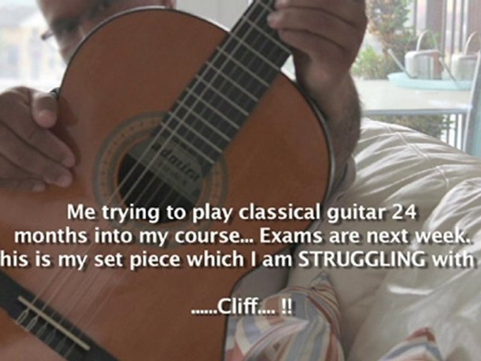 Learning classical guitar - Cliff L'Aimable struggling !