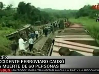 Accidente ferroviario en Congo deja 60 muertos
