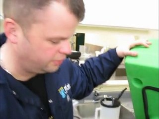 Remove oil from “Green” parts washer
