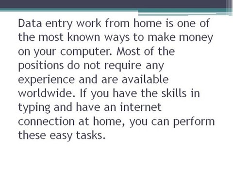 Data Entry Jobs Scams