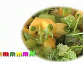Recette Crevettes au Gingembre, Mangue Kiwi