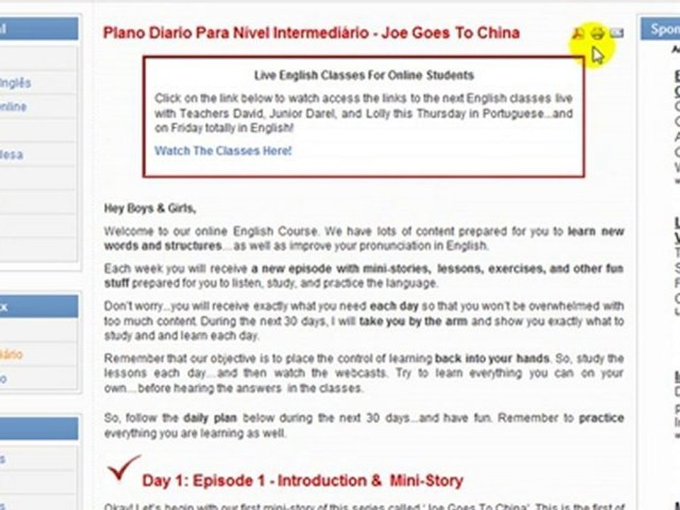 Curso de Inglês - Como Acessar O Curso de Inglês