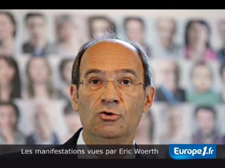Les manifestations vues par Eric Woerth