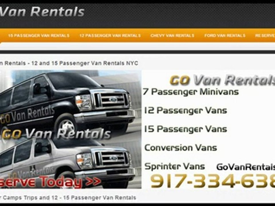 Weekend Van Rentals - GoVanRentals.com 12+15 Passenger Vans