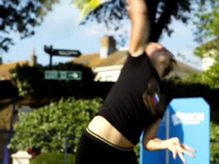 Women's Tennis Champ Takes on Giant Mosquito