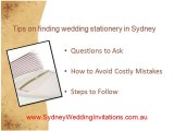 Sydney Wedding Invitations - Choosng the best wedding stati