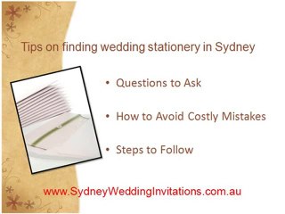 Sydney Wedding Invitations - Choosng the best wedding stati