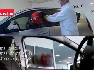 Glastint : test sécurité avec un casque