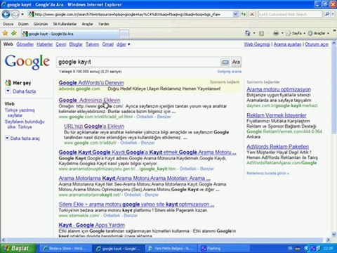 Web sitesi google nasıl kayıt yapılır videolu anlatım