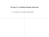 Disruptive Innovation - 6 Steps To A Profitable Disruptive I