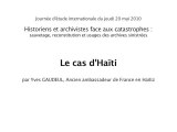 Historiens et archivistes face aux catastrophes (04/10)