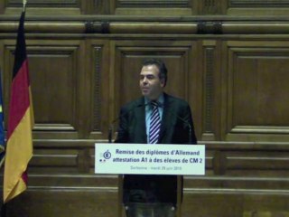Cérémonie de remise des diplômes d'Allemand aux CM2 de Paris