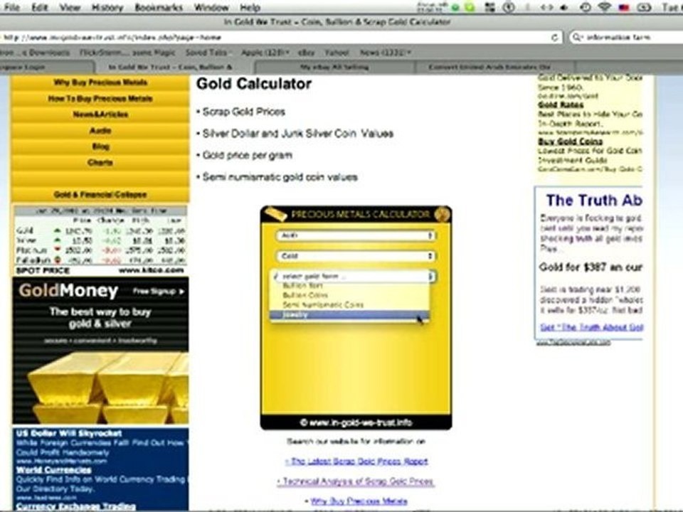 How to Work Out Scrap Gold Prices - Aussie Dollars