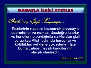 Namazla İlgili Ayetler