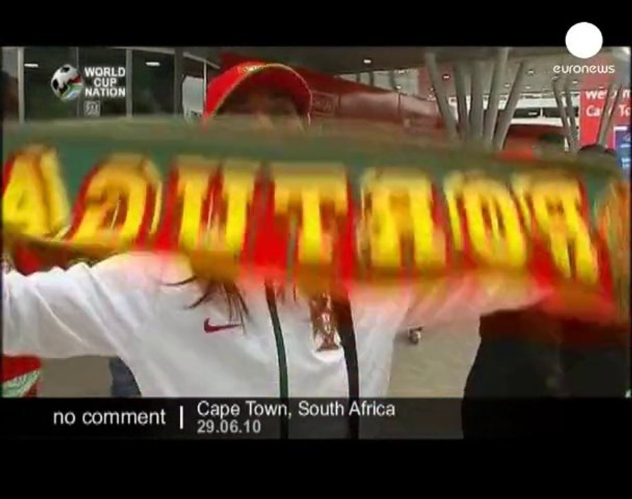 World Cup: supporters for Spain v Portugal - no comment