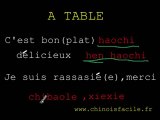 Cours de chinois - 3 mots pour passer à table