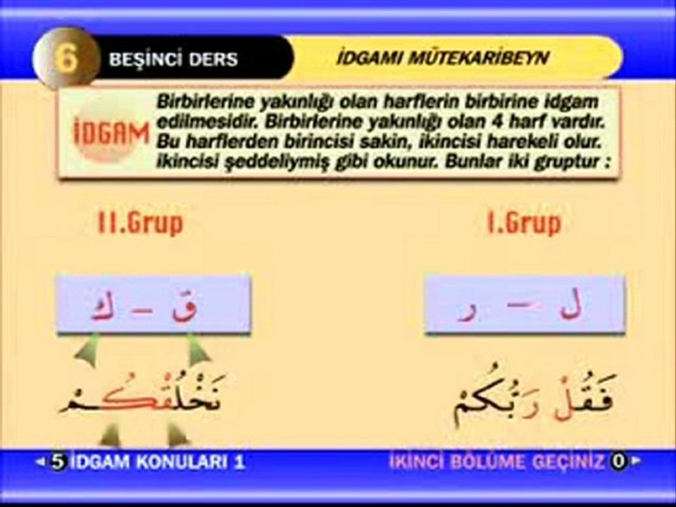Tevcid Dersleri İdğam-ı Mütekaribeyn
