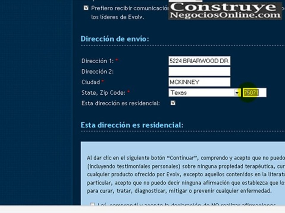 Inscripcion a Evolv Health