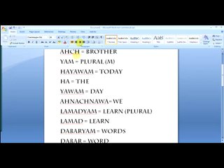 Pt.1 Learning Hebrew Words