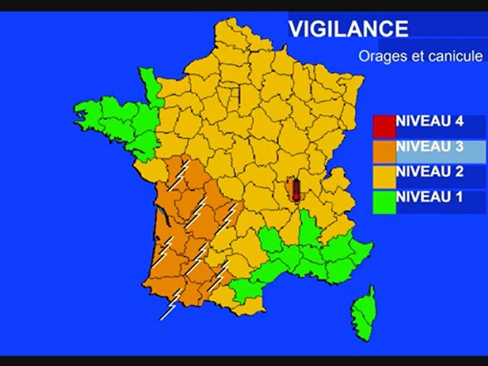 Météo 3 juillet 2010: Vigilance canicule et orages