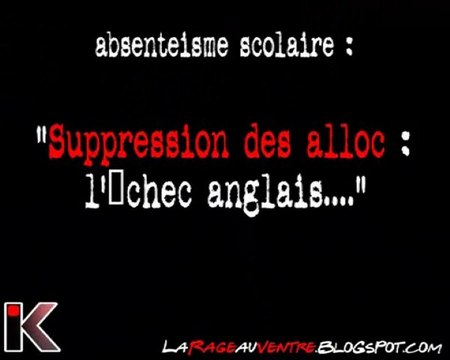 absenteisme : suppression des allocs : l'echec anglais...