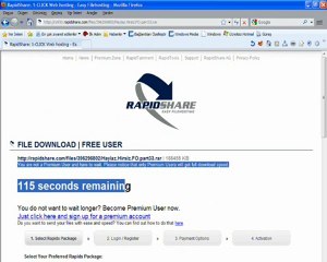RapidShare`den dosya indirmek