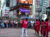 Soccer Acrobatics in Times Square NYC