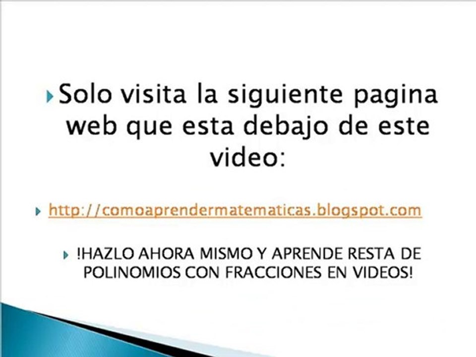 RESTA DE POLINOMIOS CON FRACCIONES