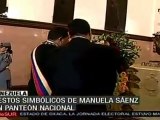 Correa y Chávez participan en homenaje a Manuela Sáenz
