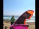 Kitesurfing / Kiteboarding in the waves near Mancora, Peru
