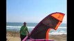 Kitesurfing / Kiteboarding in the waves near Mancora, Peru