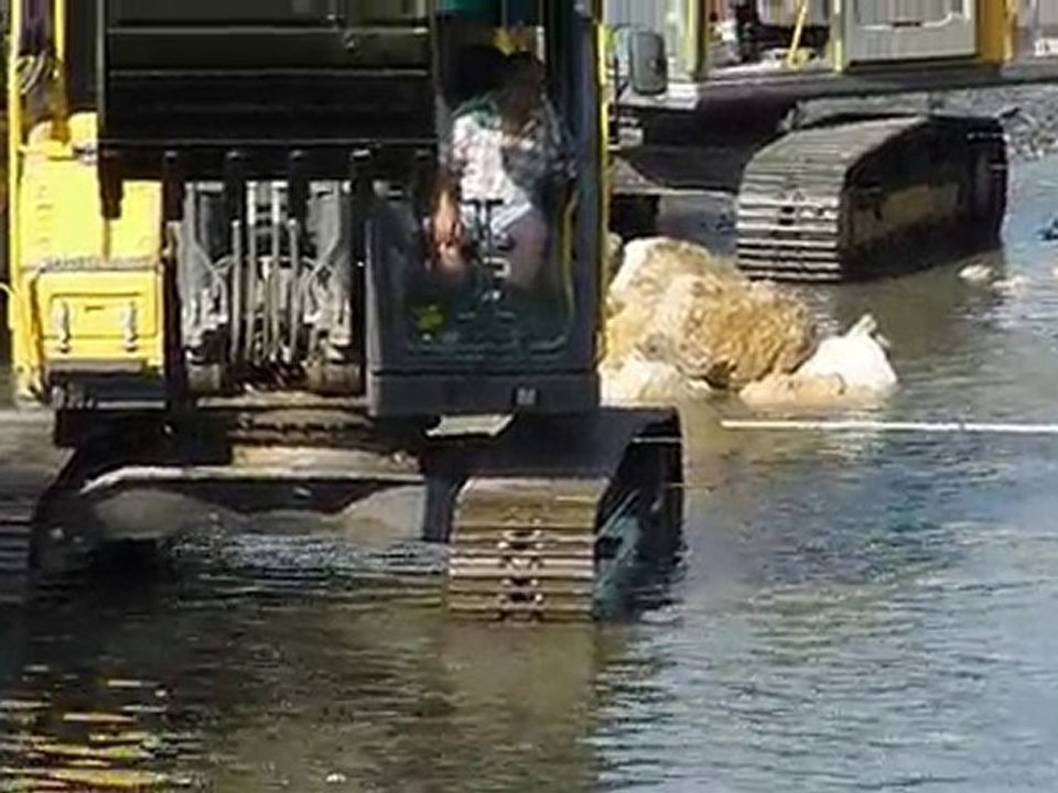 Travaux de renaturation de la Seille juillet 2010