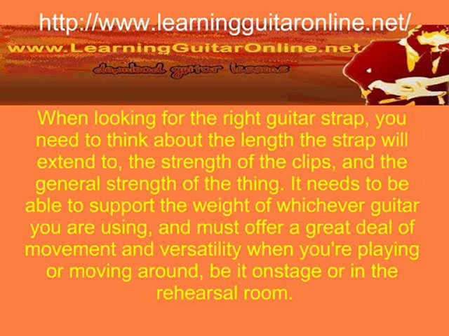 Guitar Lessons – Finding The Right Guitar Strap