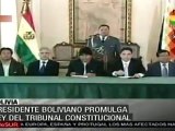 Presidente Evo Morales promulga ley del Tribunal Consitucion