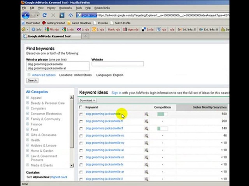 Internet Marketing Jacksonville FL - Geo Targeting Keywords