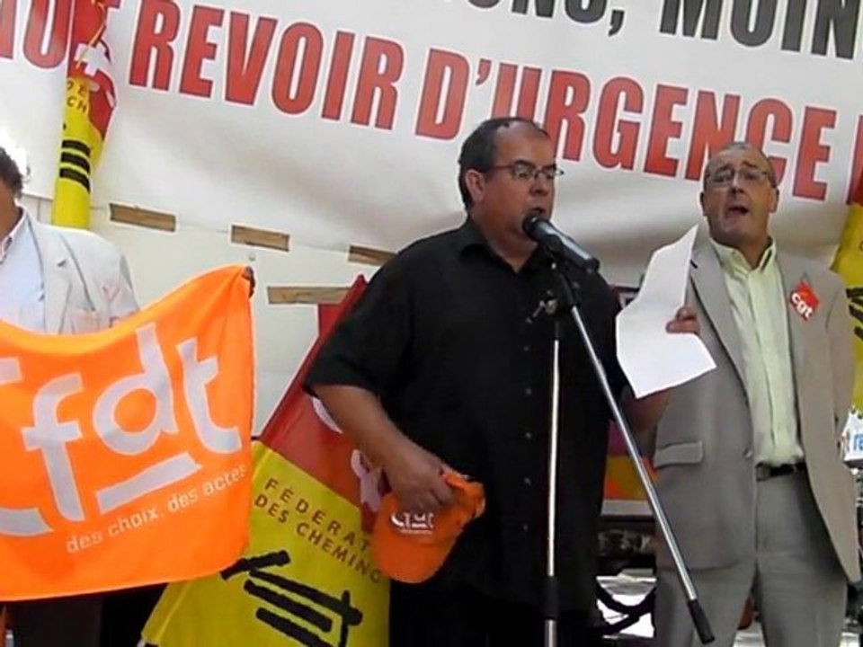 Rassemblement fret 6 juillet 2010 intervention CFDT