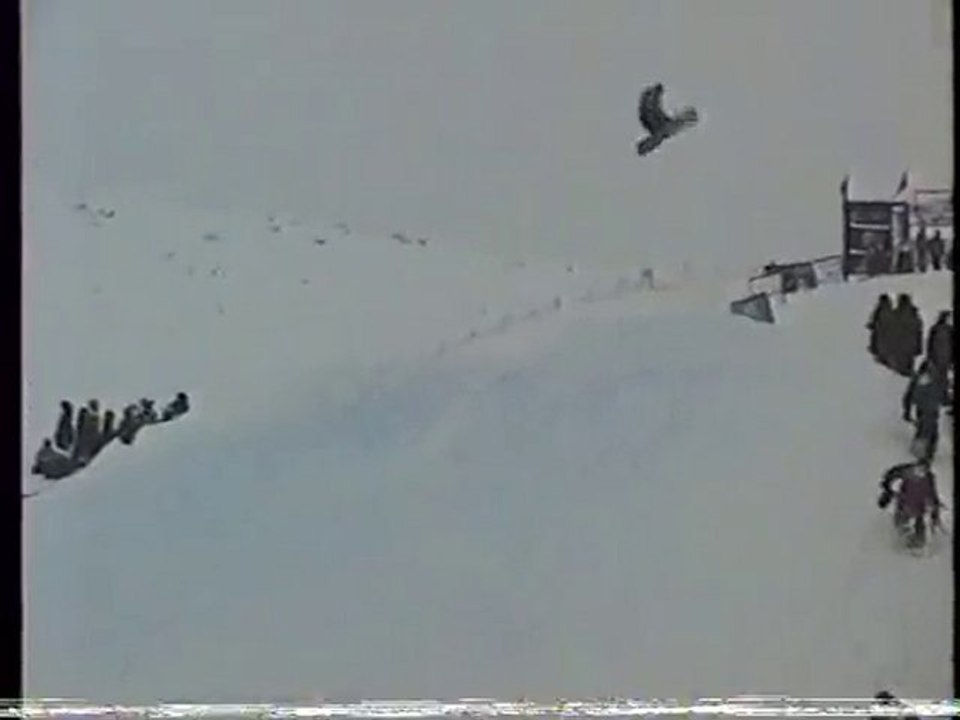collection of X-games big air snowboard crashes