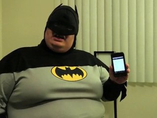 Batman uses the iSamJackson iPhone app
