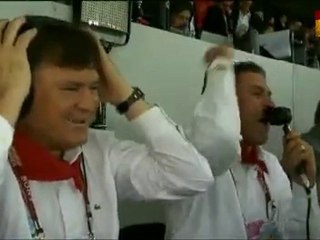 Jose Antonio Camacho réaction après le but de  Puyol ...