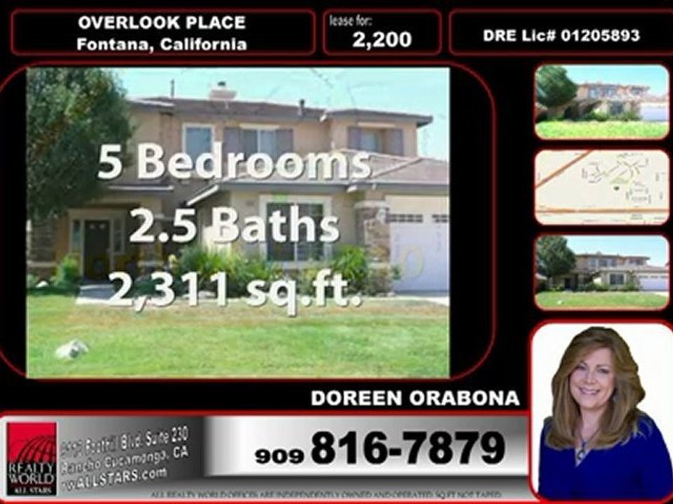 Fontana House For Lease on Overlook Place