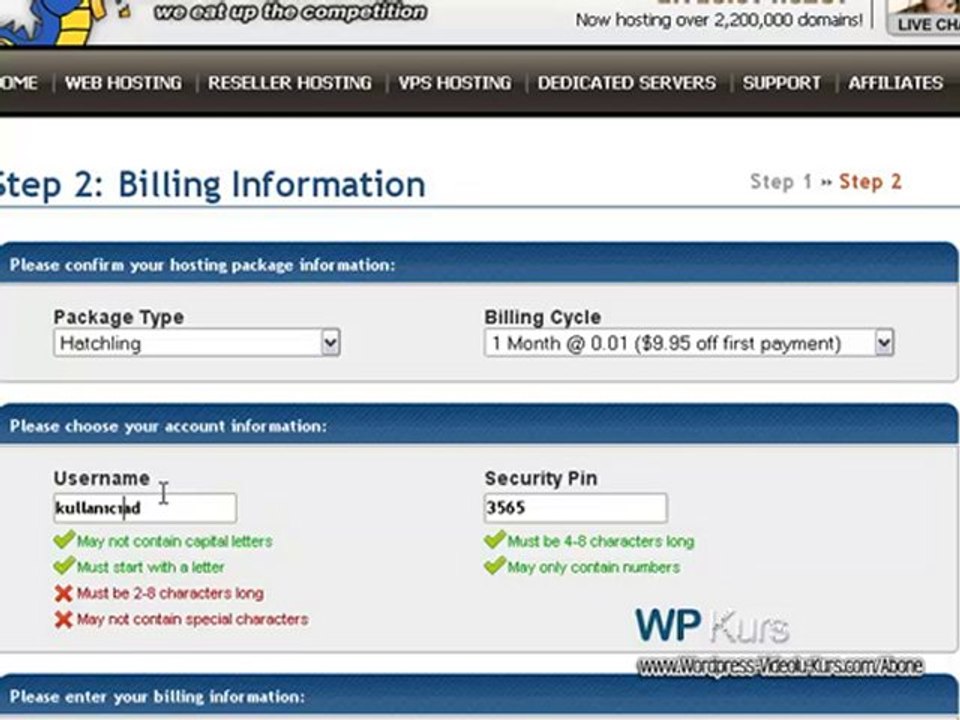 Hostgator da indirim Kuponu: indirimkup ile kayıt işlemi