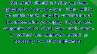 Bad Credit Payday or Cash Advance Loans