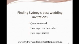 Sydney Wedding Invites - Picking a a wedding stationery sup