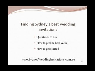 Sydney Wedding Invites - Picking a a wedding stationery sup