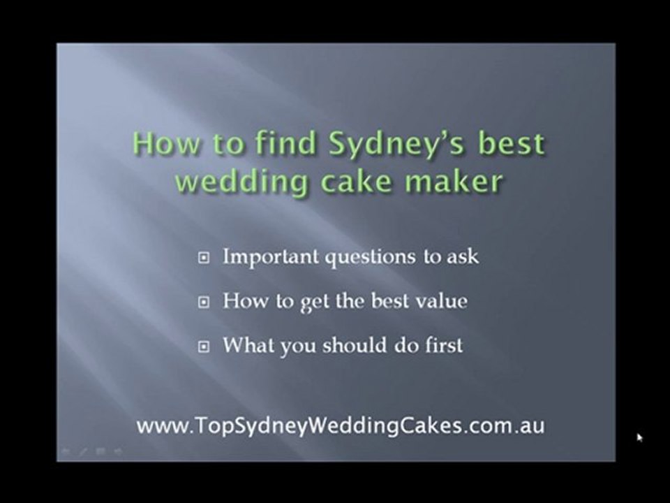 Sydney Wedding Cakes - Picking a a reliable Wedding Cake Ba