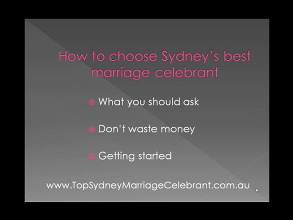 Sydney Wedding Celebrant  - finding the right civil marriag