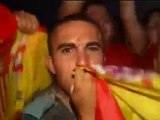 Le truppe spagnole festeggiano la vittoria del mondiale