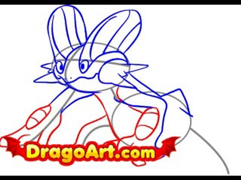 How to draw Swampert, step by step